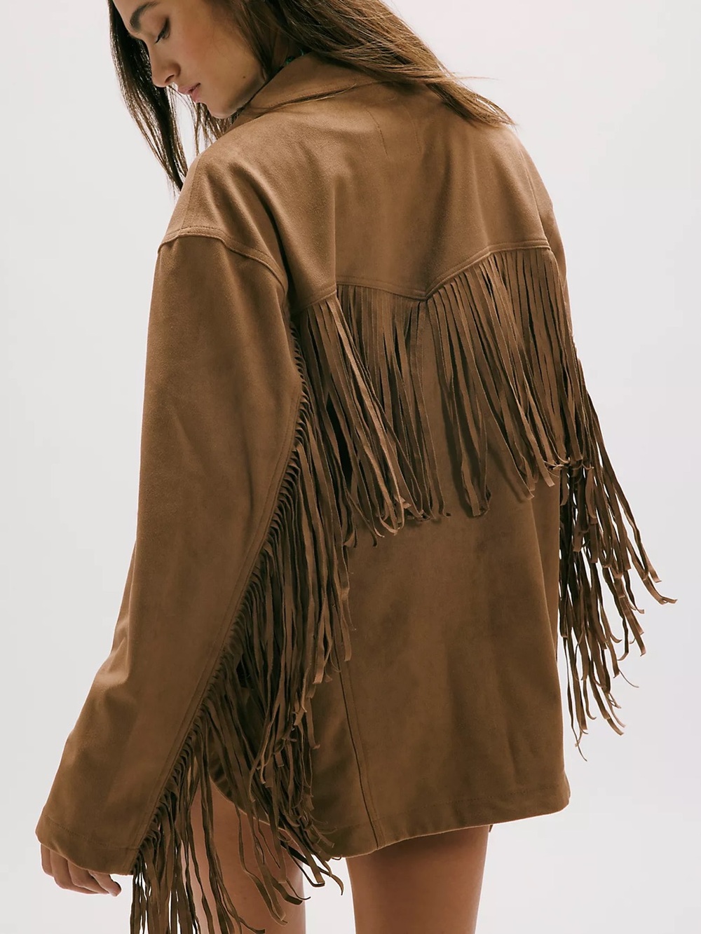 Free People | NWT! We The Free Fringe Out Vegan Suede Jacket - Picture 3 of 6